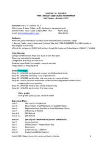 E1301 Syllabus Summer I 2012 for D. Coleman Alief Campus.doc