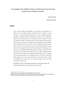 An investigation of the capability of Library and Information Science Electronic group in Iran to establish social capital
