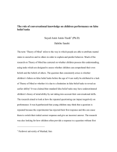 The role of conversational knowledge on children performance on false