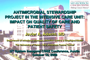 Antimicrobial Stewardship Project In The Intensive Care Unit: Impact On Quality Of Care And Patient Safety