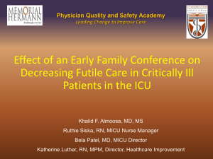 Effect of an Early Family Conference on Decreasing Futile Care in Critically Ill Patients in the ICU