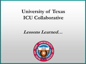 University of Texas ICU Collaborative: Lessons Learned