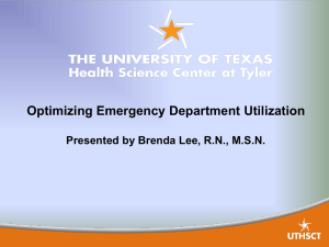 Optimizing Emergency Department Utilization