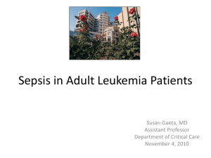 Sepsis in Adult Leukemia Patients