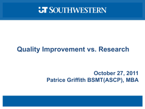 Quality Improvement vs. Research