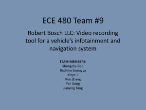 ECE 480 Team #9 Robert Bosch LLC: Video recording navigation system
