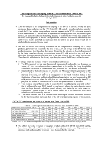 The comprehensive dumping of the EU bovine meat from 1996...