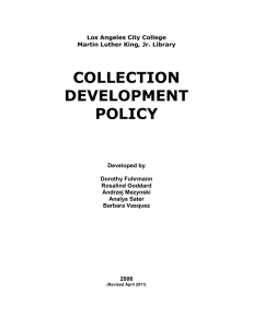 Collection Developement Policy