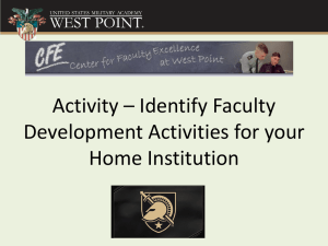 Activity – Identify Faculty Development Activities for your Home Institution