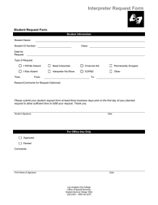Interpreter Request Form Student Request Form