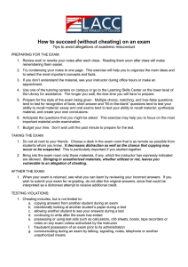 Cheating and Plagiarism Handout (new window)