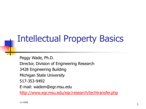 Lecture Overheads on Intellectual Property (.ppt)