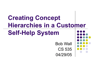 Creating Concept Hierarchies in a Customer Self-Help System Bob Wall