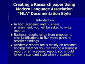 Creating a Research Paper Using MLA.ppt