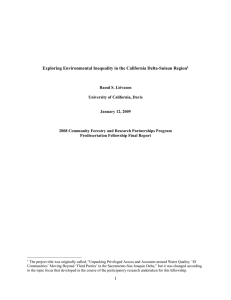 Exploring Environmental Inequality in the California Delta-Suisun Region