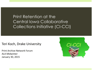 Central Iowa Collaborative Collections Initiative
