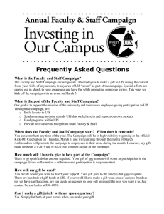 Frequently Asked Questions What is the Faculty and Staff Campaign?