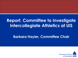 Professor Hayler s Committee to Investigate Athletics Presentation