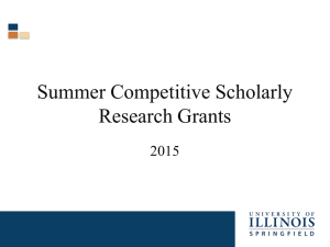 SCSRG (Summer Competitive Grants) Presentation (Feb 2015