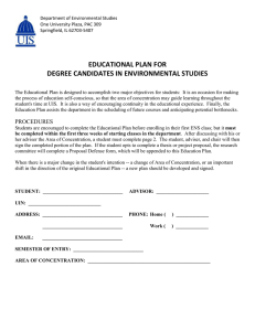 EDUCATIONAL PLAN FOR DEGREE CANDIDATES IN ENVIRONMENTAL STUDIES