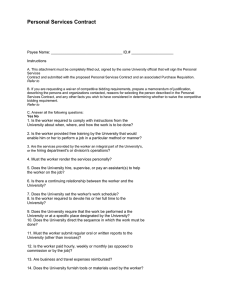 Personal Service Contract Form