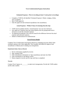 Travel Approval and Expense Report â€œTAERâ€ Instruction