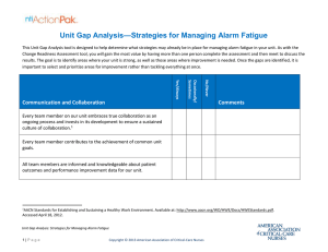 Unit Gap Analysis: Strategies for Managing Alarm Fatigue