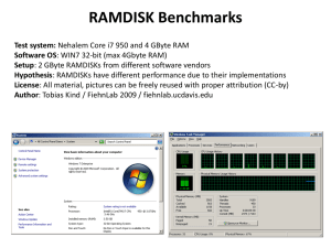 RAMDISK Benchmarks Test system: Software OS Setup