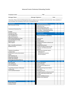 APRN Onboarding Checklist