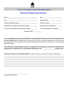 Whitney M. Young Graduate Fellowship Program Fellowship Reappointment Request