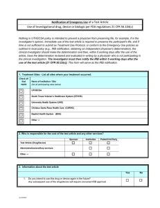 IRB Notification Form