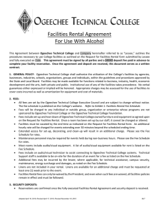 OTC Facilities Rental Agreement (For Use With Alcohol) Exhibit