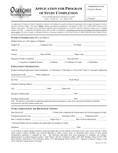 Application for Program of Study Completion