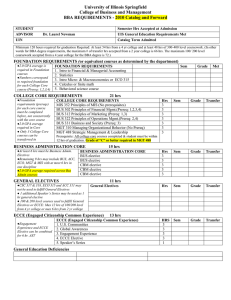 BBA Advising Guide 2010-11 Catalog