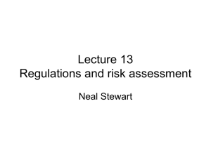 Lecture 13 Regulation and Risks