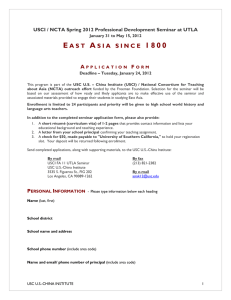 USCI/NCTA Spring 2012 "East Asia since 1800" Seminar at UTLA application form