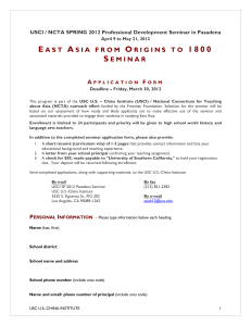 USCI/NCTA Spring 2012 "East Asia from Origins to 1800" Seminar at Pasadena application form