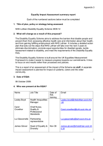 Appendix 3: EQIA report for the impact of the Disability Equality Scheme on staff (MS Word)