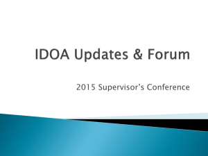 IDOA Updates and Forum
