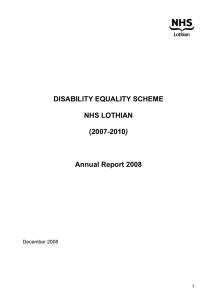 NHS Lothian Disability Equality Scheme Annual Report December 2008 (Word format)
