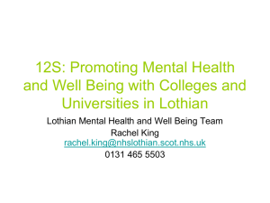 12S: Promoting Mental Health and Well Being with Colleges and