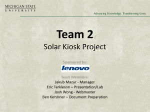 Team 2 Solar Kiosk Project