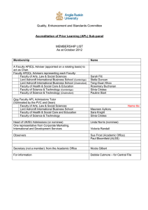 Accreditation of Prior Learning (APL) Sub-panel Quality, Enhancement and Standards Committee