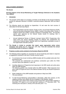 Annual Monitoring Summary Report (for taught pathways delivered in 2008/09)