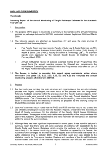 Annual Monitoring Summary Report (for taught pathways delivered in 2007/08