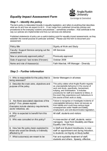 Dignity at Work and Study Policy and Procedures for Staff and Students