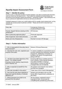 Probation Procedure for Academic and Research Staff