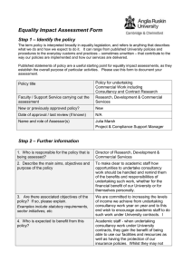 Equality Impact Assessment Form – Identify the policy Step 1