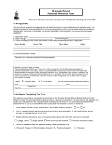 Personal Reference Form