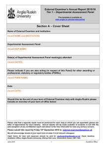 – Cover Sheet Section A  al Examiner’s Annual Report 2015/16